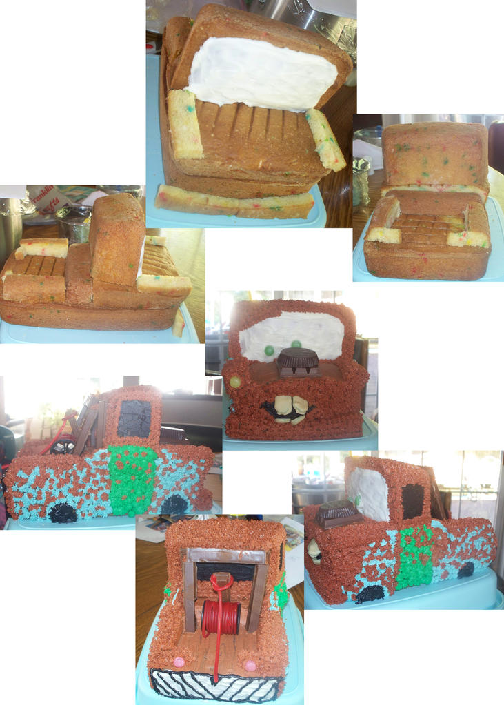 Tow Mater test cake by zillia on deviantART