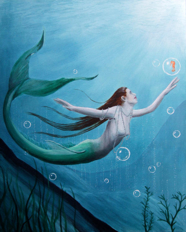 Mermaid and Sea Horse by Pygar on DeviantArt