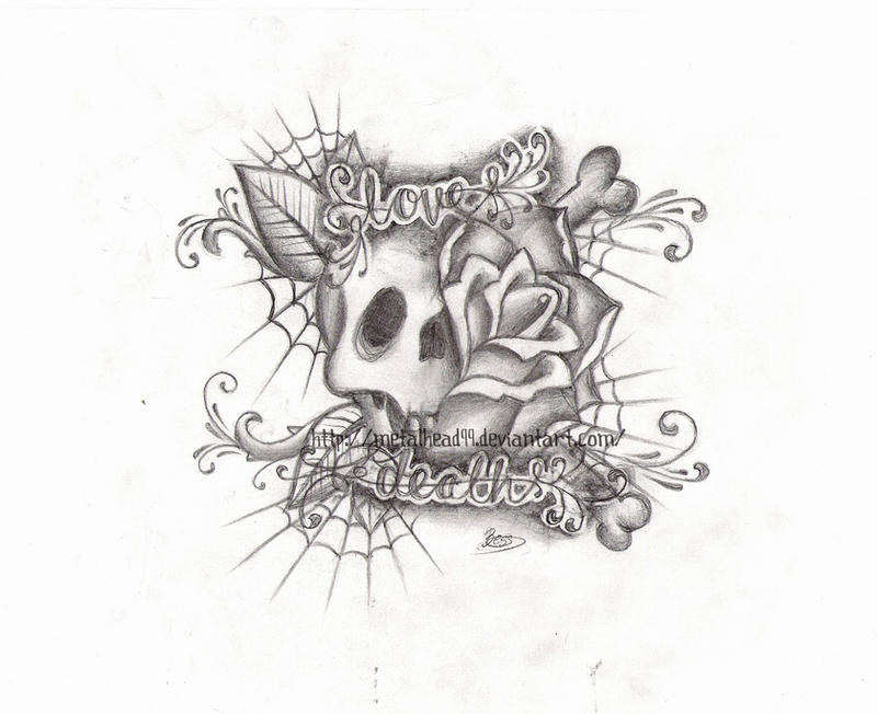 Love and Death Tattoo Drawings