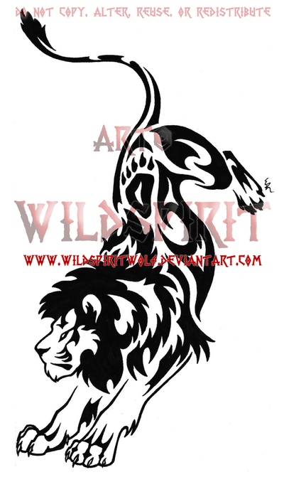 Tribal Leaping Lion Tattoo by WildSpiritWolf on deviantART