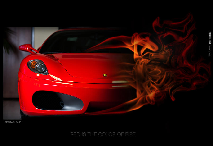 Red Ferrari on Fire by ShutterLuxeStudio on deviantART