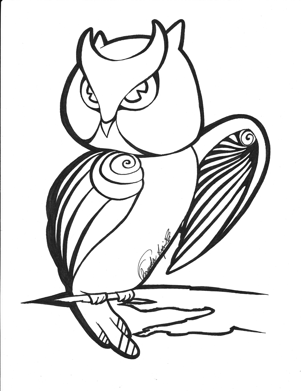 owl clip art outline - photo #43