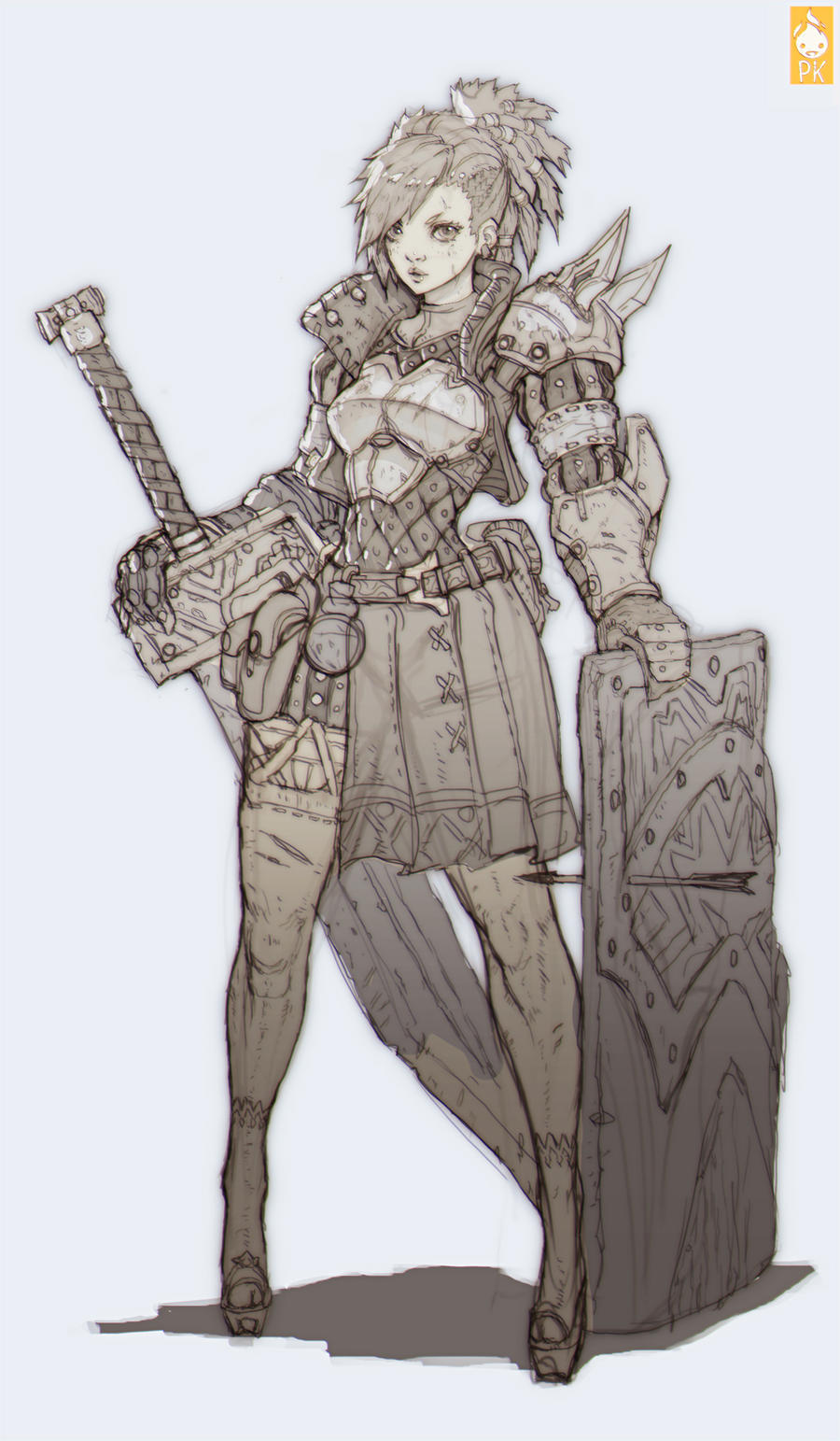 Female knight character based on Zeronis/Paul Hyun Woo Kwon concept —  polycount