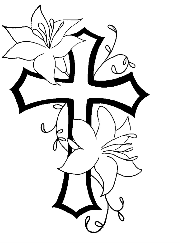 Cross n flower tat design | Flower Tattoo