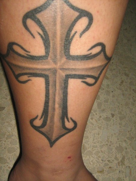 tribal cross tattoo by G0R0