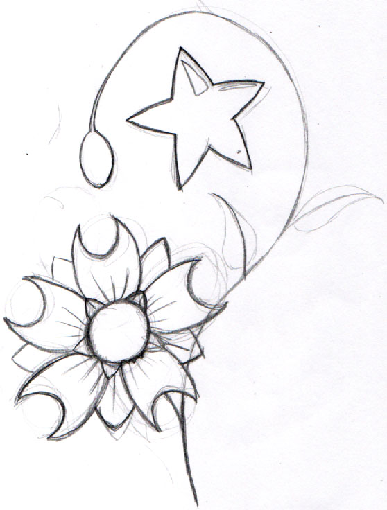 Flower Heart Tat Design | Flower Tattoo