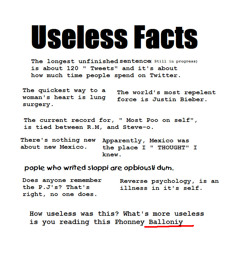 funny useless facts. Useless facts by ~Hamilton27
