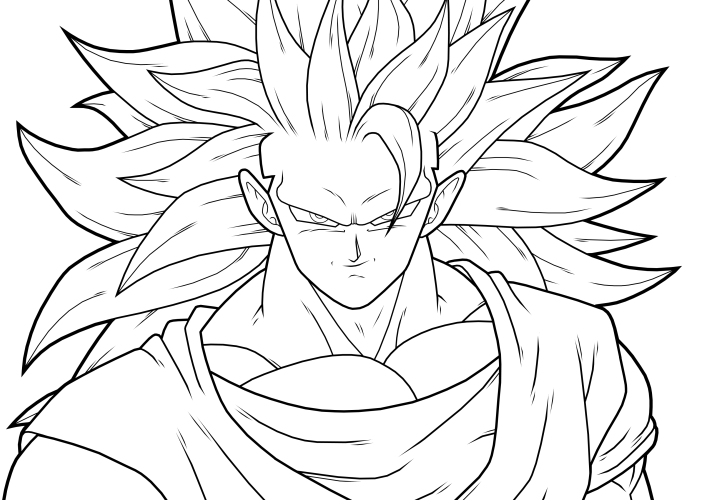 Goku ssj 3 en dibujo - Imagui