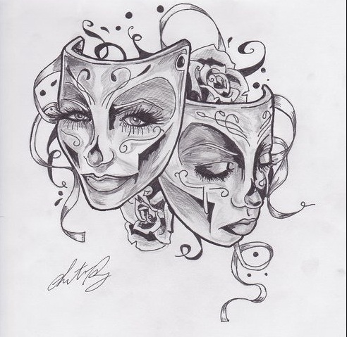 Masks Tattoos on Theater Masks By  Pepper Blake On Deviantart