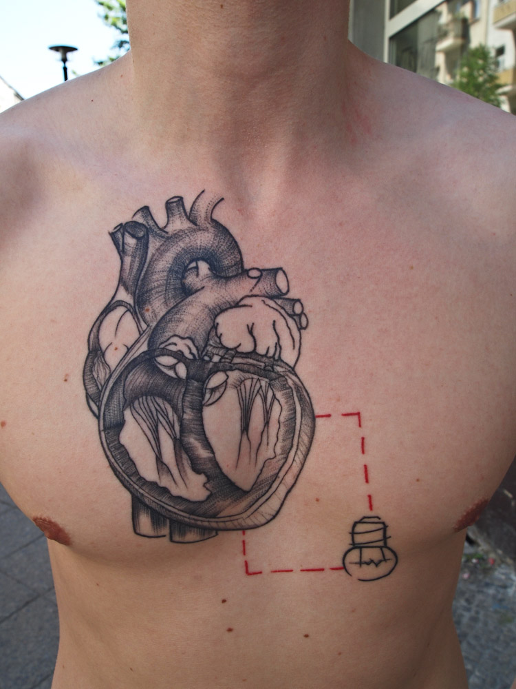 Traditional Human Heart Tattoo
