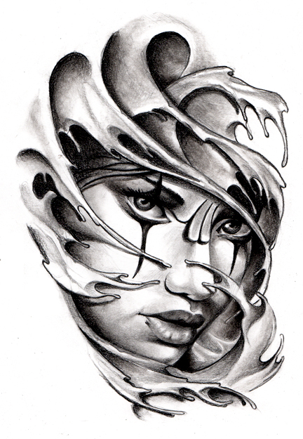Commissioned Tattoo Sketch Chicano Style by AndreaDiamondTattoo on