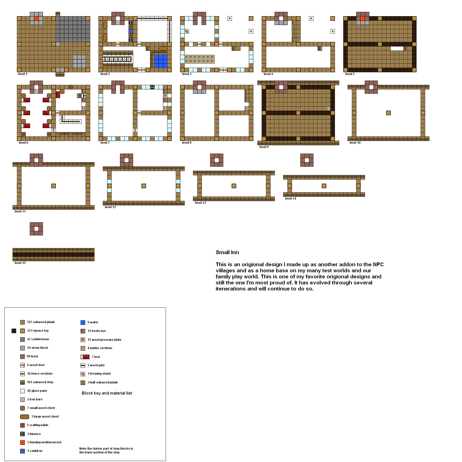 Minecraft floorplans small Inn by ColtCoyote