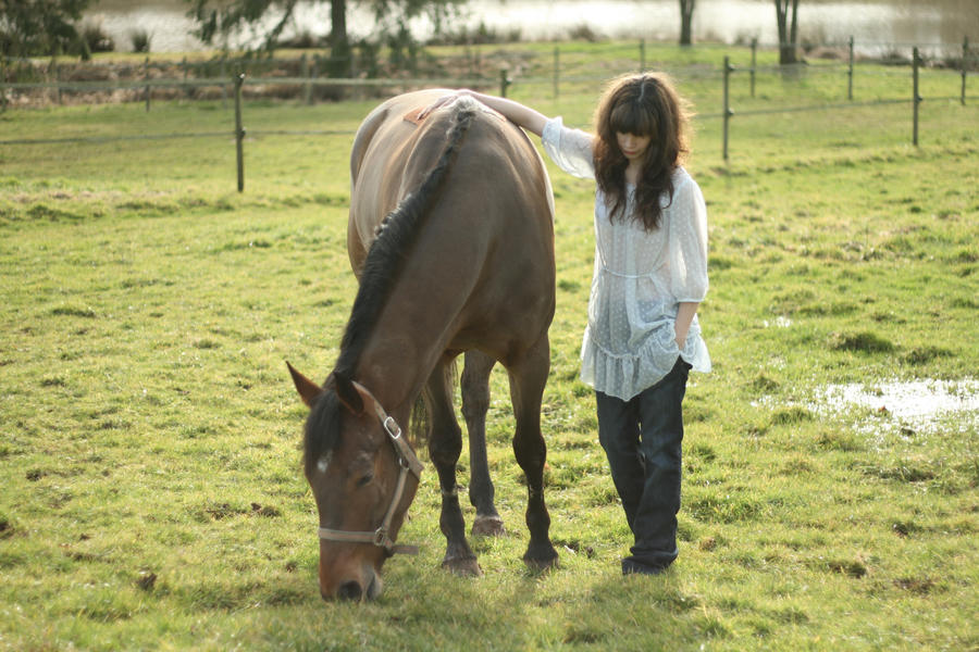 girl and horse. girl and horse - free stock by
