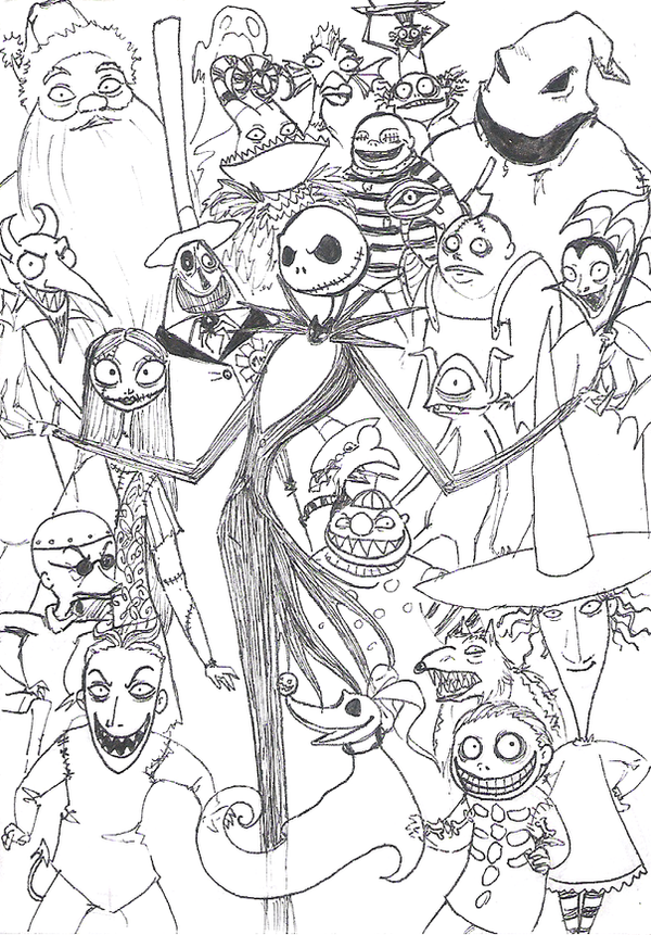 jack and sally coloring pages printing - photo #30