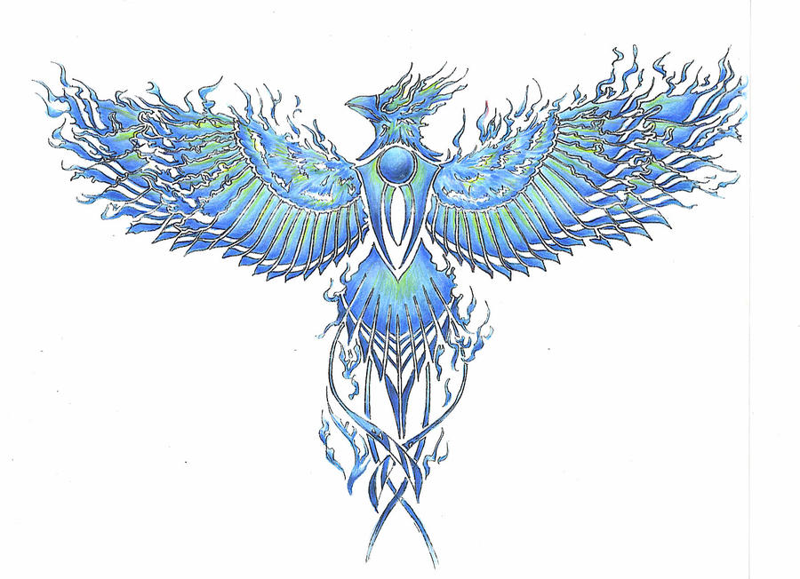 Phoenix tattoo BlueFlame by mnementh2000 on deviantART