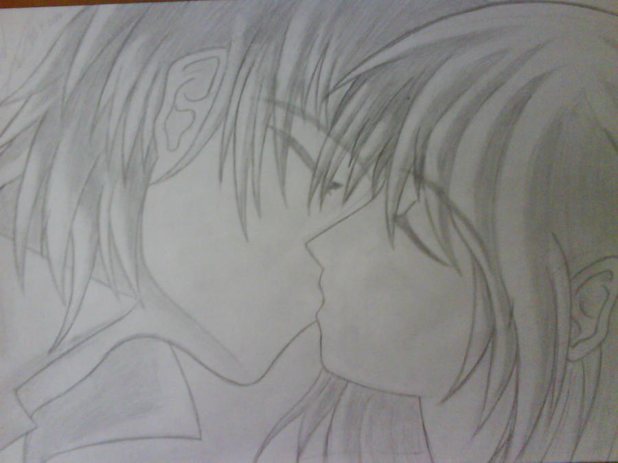 anime couples kiss. Anime Couple Kiss by