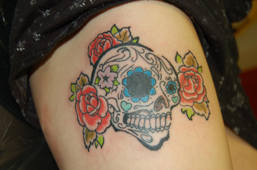 sugar skull tattoo by 4unt3r on deviantART