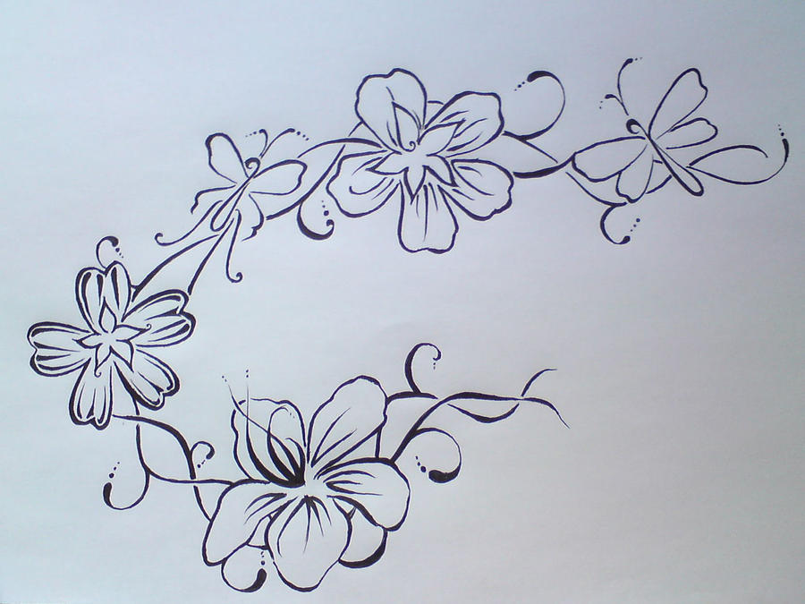 BlackLine Flower Tattoo by CHYULMiN on deviantART