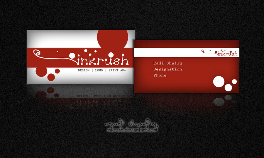 Business Card sample red by inkrush on deviantART