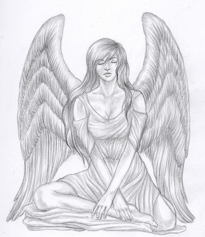 sad angel tattoo. Angel tattoo by *kimi4eva on