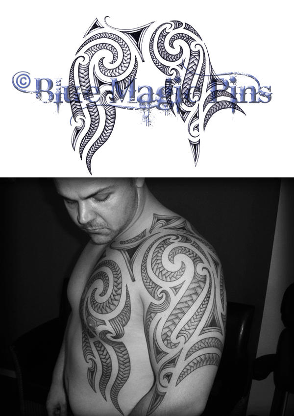 Maori tattoo with example - chest tattoo