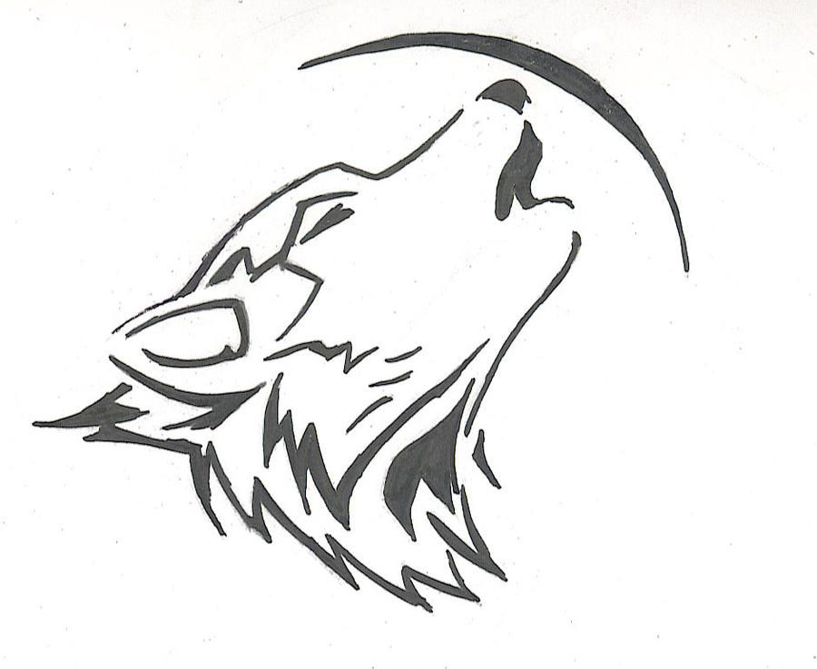 Tribal Howling Wolf by DoragonRyu on deviantART