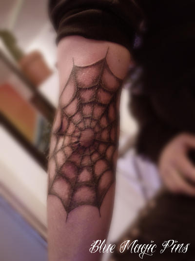 Spider web elbow tattoo by ravenwarlock on deviantART