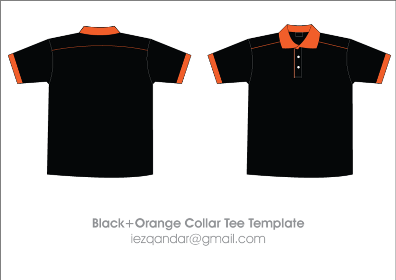Black T-Shirt Template With Collar