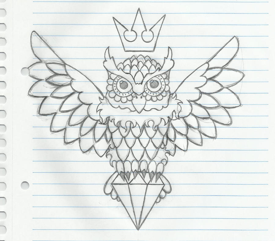 Owl tattoo sketch by