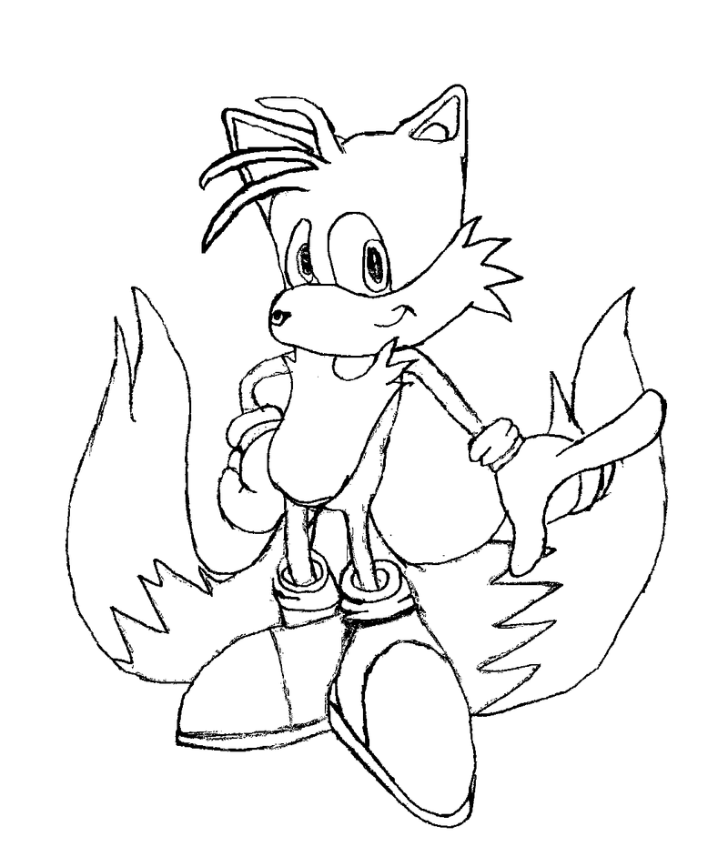 tails the fox coloring pages - photo #38