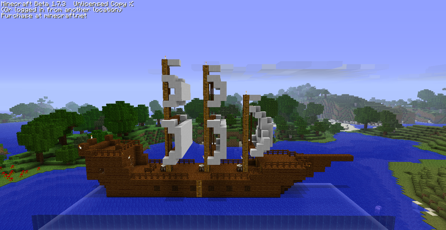 White flagged Minecraft boat by 3Dspammer on DeviantArt