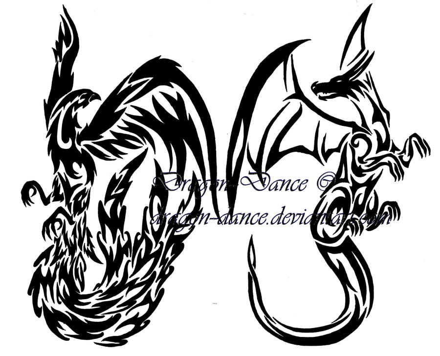 Phoenix and Dragon Tattoo Set by DragonDance on deviantART
