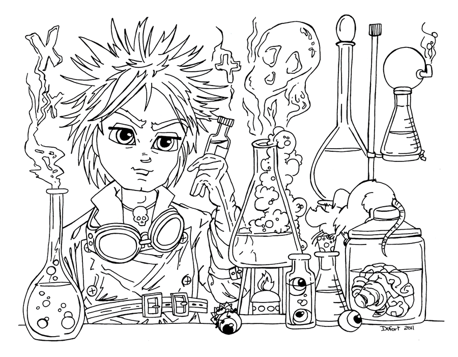 mad scientist coloring pages - photo #29