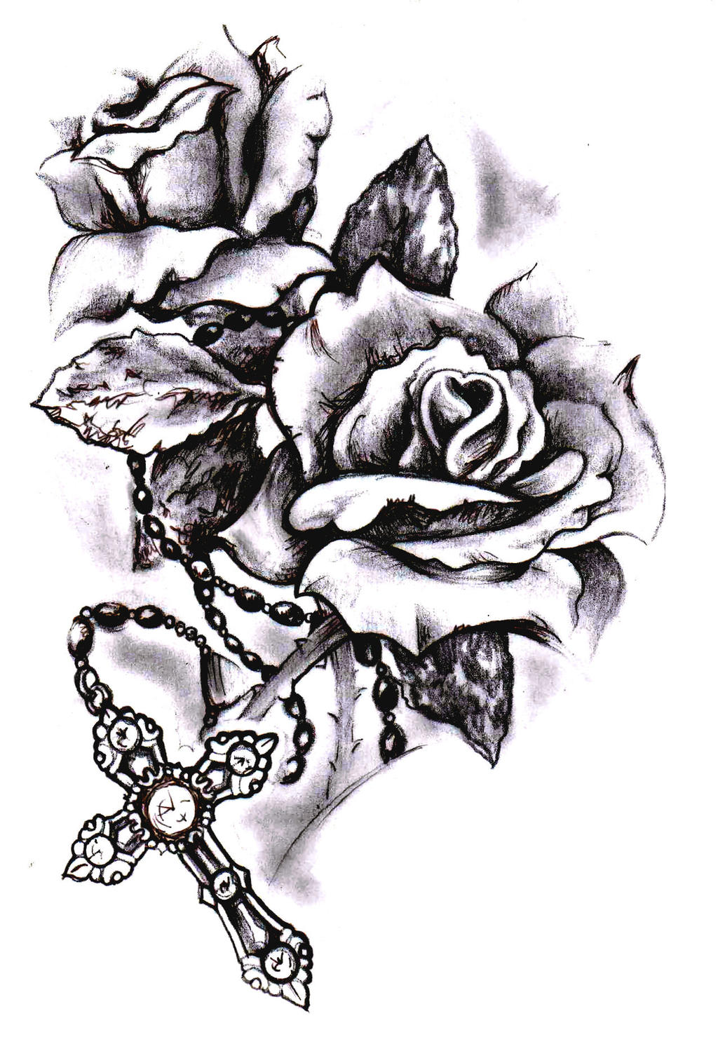 Rose cross sketch by SimonValentine on DeviantArt