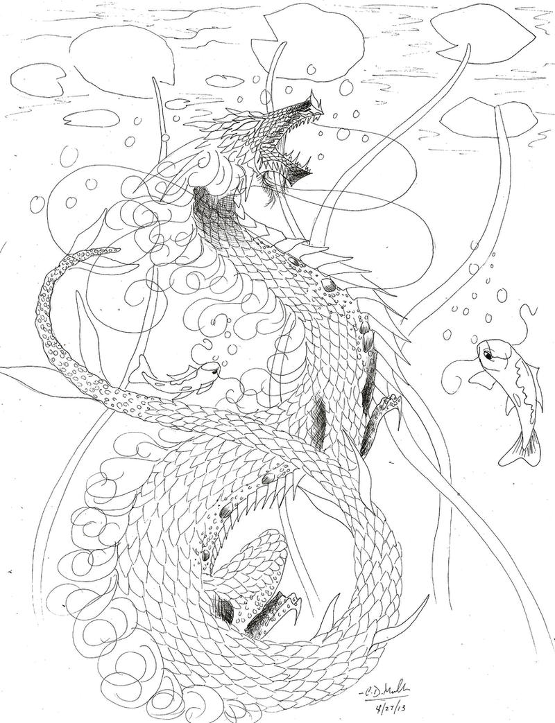 Koi Fish Dragon Lineart by XRosewaterX on DeviantArt
