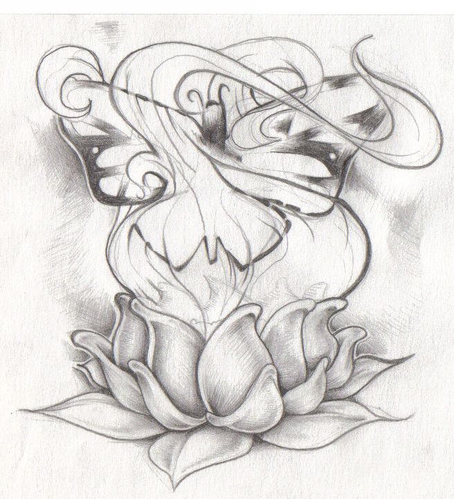 Butterfly Lotus | Flower Tattoo