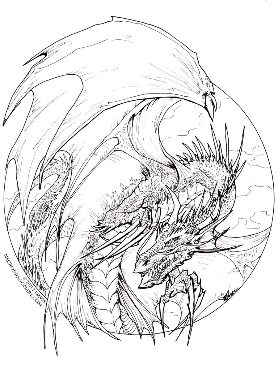 detailed dragon coloring pages - photo #23