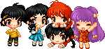 Ranma 1/2 characters by AsterMoody