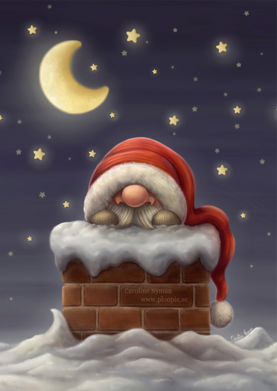 Little Santa in a chimney