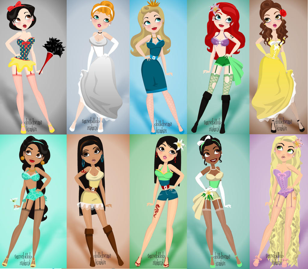 Pin Up Disney Princesses by zozelini on DeviantArt